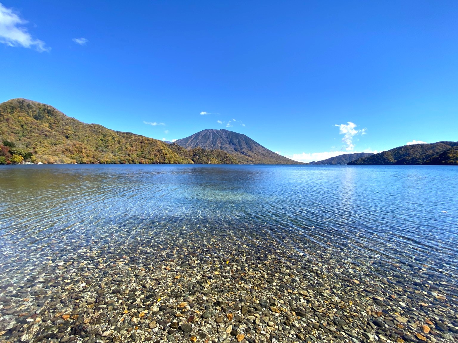 千手が浜から見た中禅寺湖