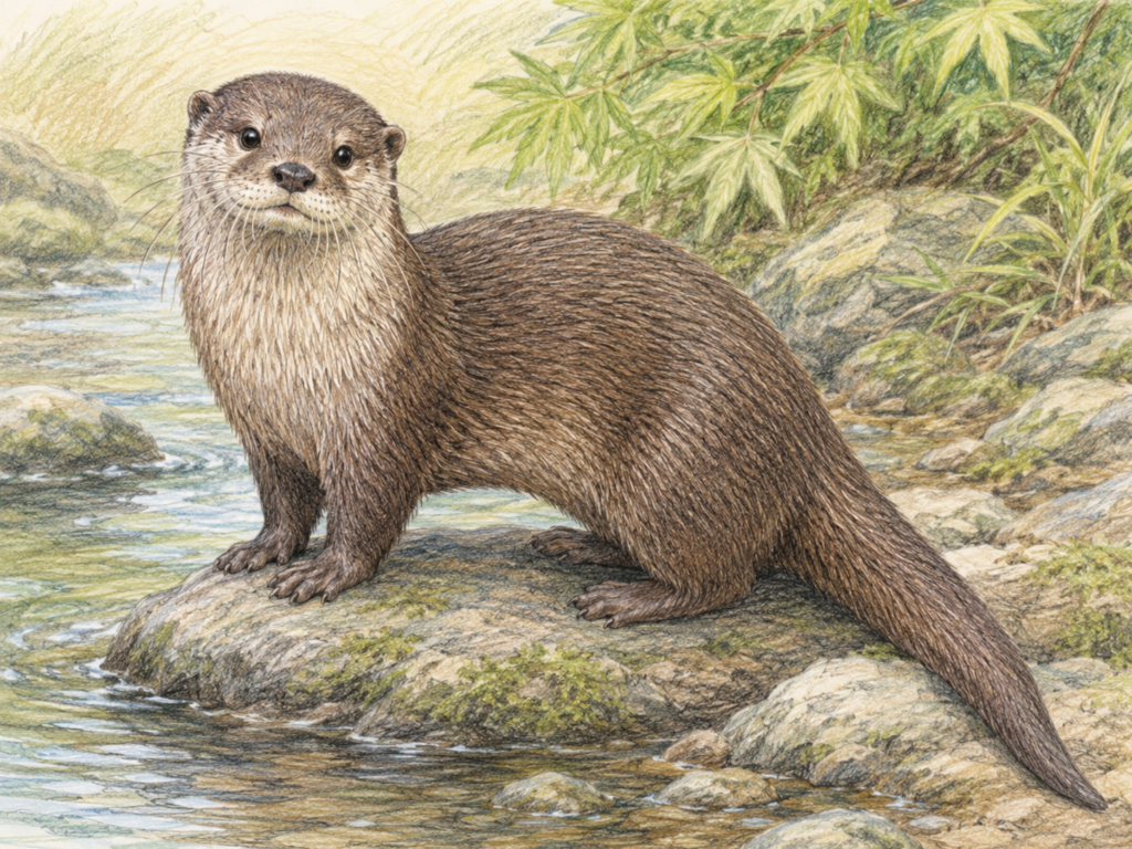 二ホンカワウソのイラスト