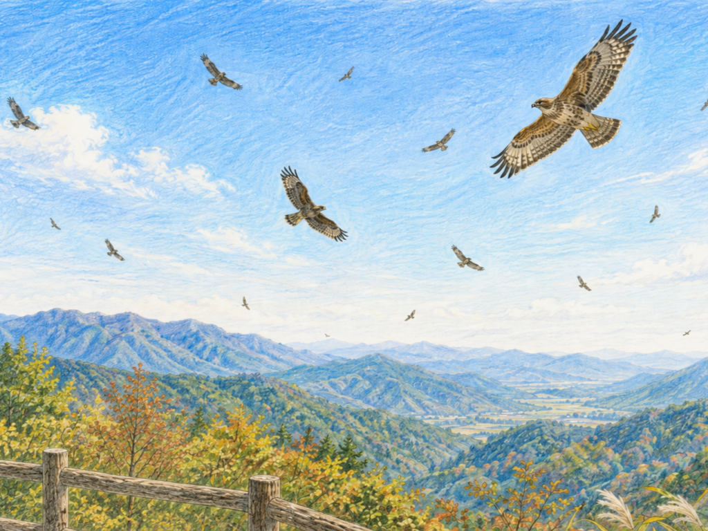 鷹渡りイラスト