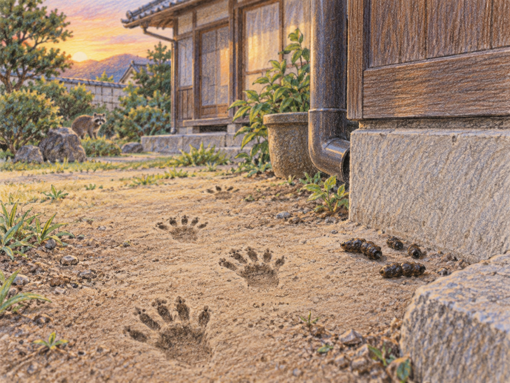 アライグマの痕跡