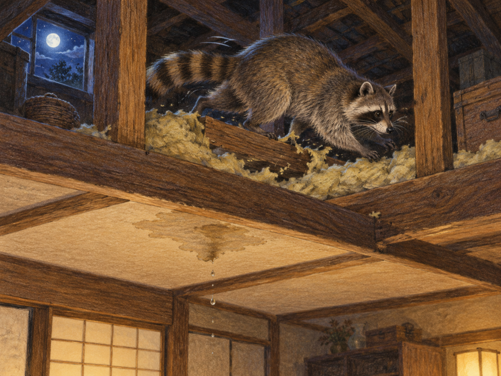屋根裏のアライグマ